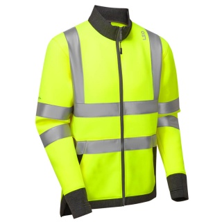 Leo Workwear SS07-Y ARGANITE ISO 20471 Cl 3 EcoViz Air Layer Full Zip Sweatshirt Yellow